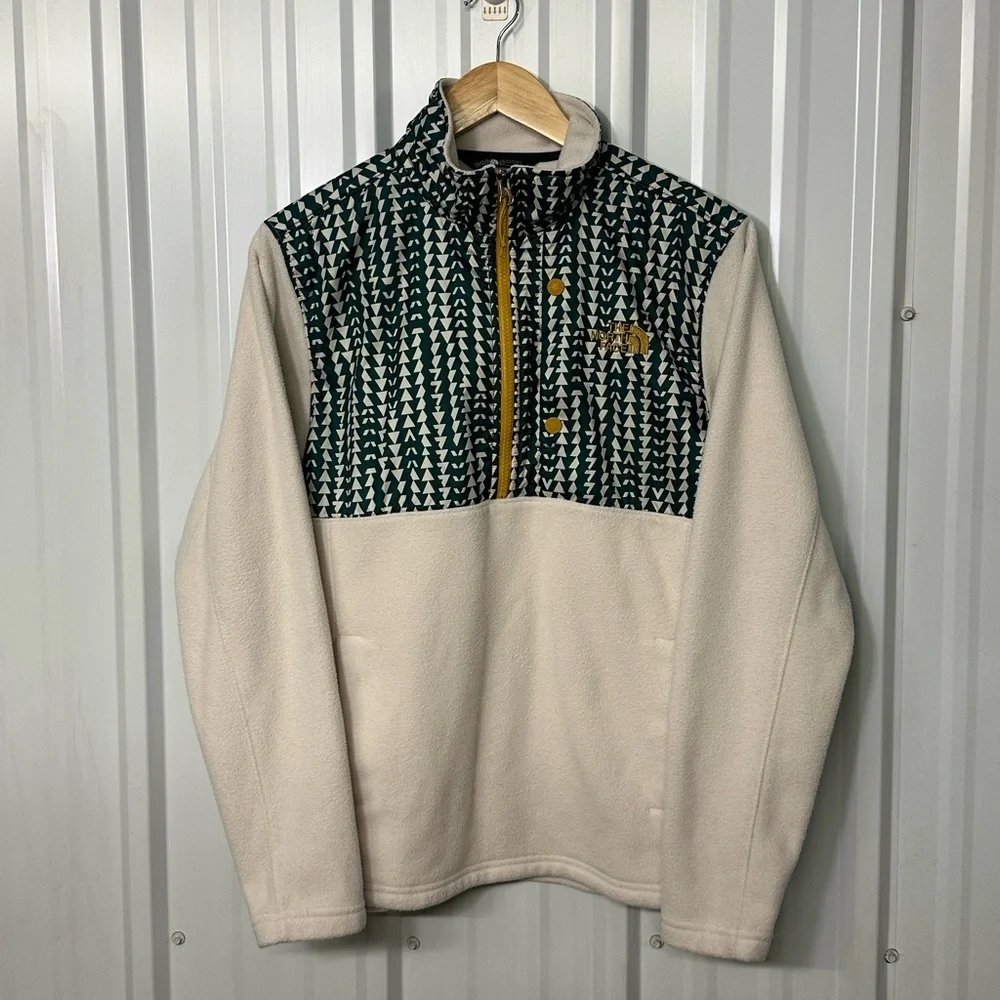 The North Face Fleece Pullover Geometric Print 1/2 Zip Mens Small Athleisure